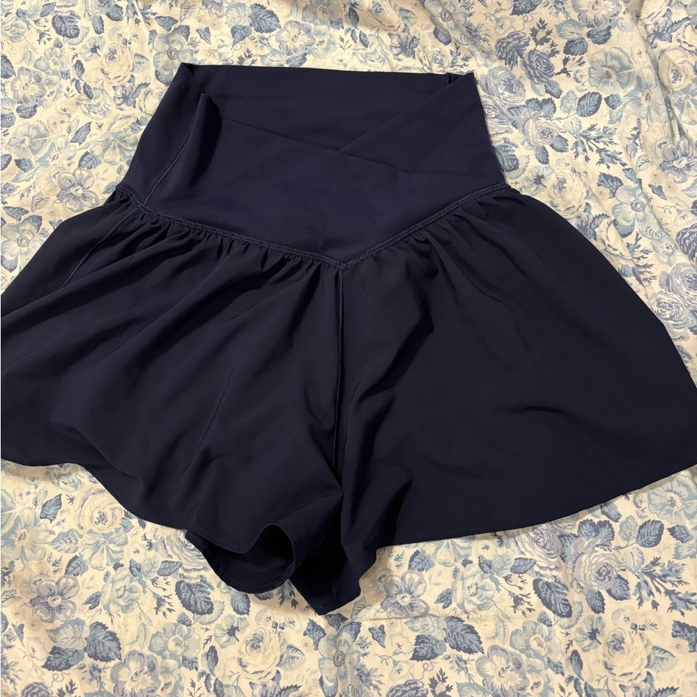 NAVY BLUE AERIE CROSS OVER SHORTS